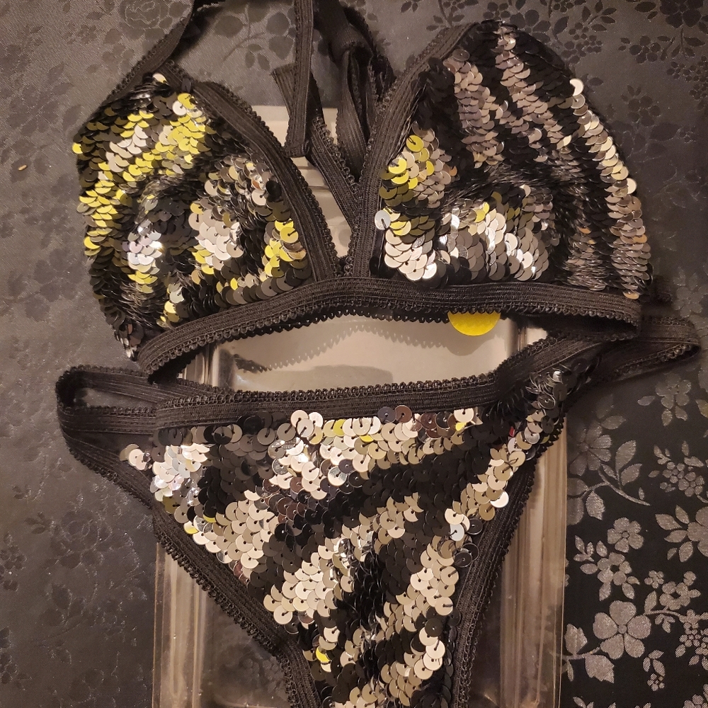 Sequined Bikini Thong set